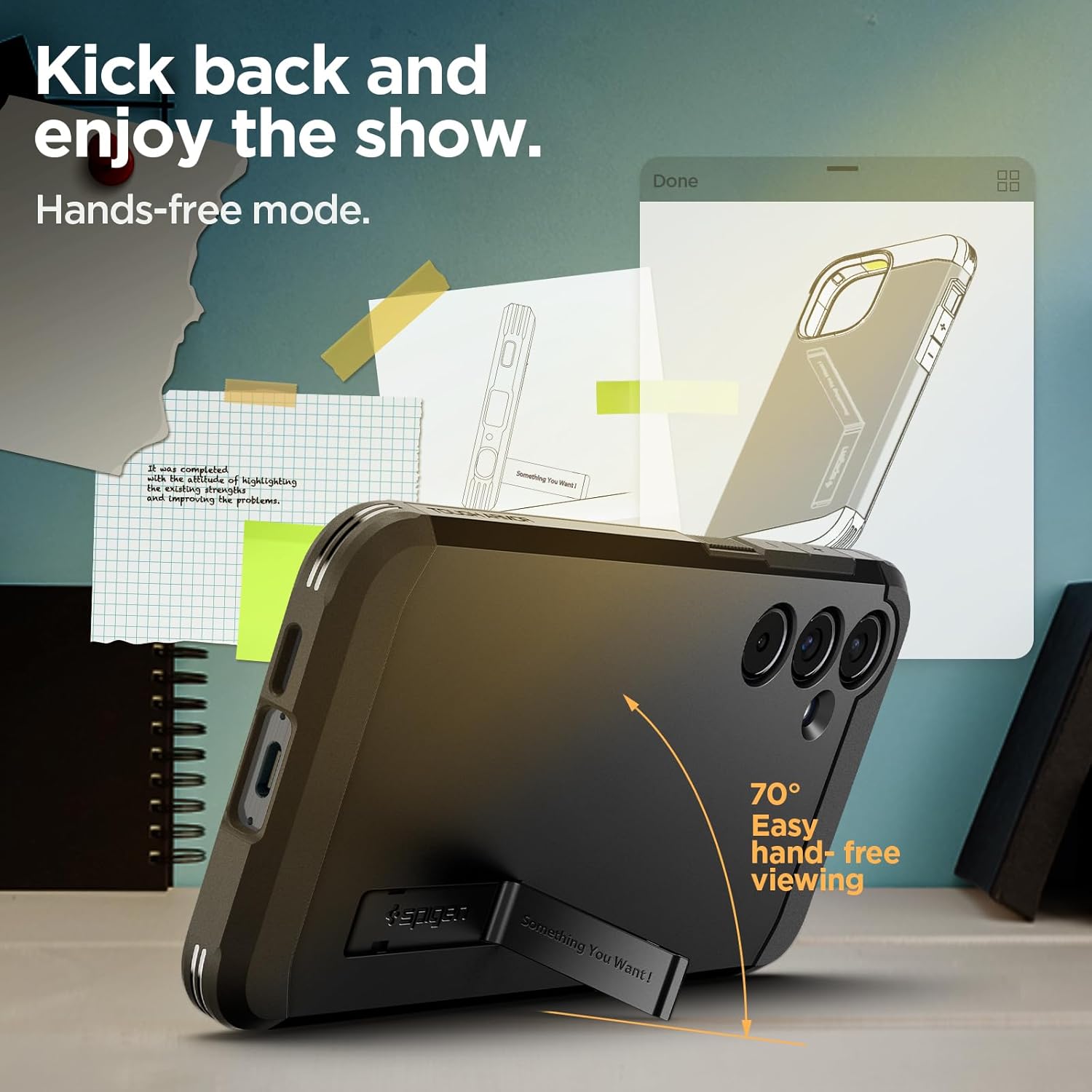 Detalle 1 de Spigen Cover Tough Armor per Samsung Galaxy A55 5G in nero