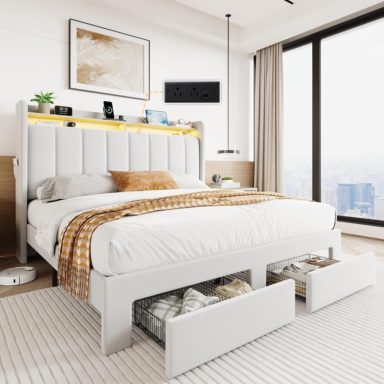 Detalle de SHA CERLIN Queen Bed Frame, Velvet