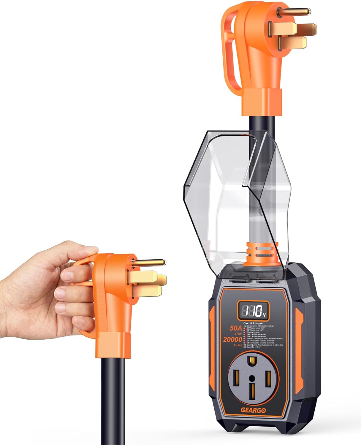 GEARGO 2026 Smart RV Surge Protector 50 Amp with 20,000J: Real-Time Diagnostics for Safer Campouts