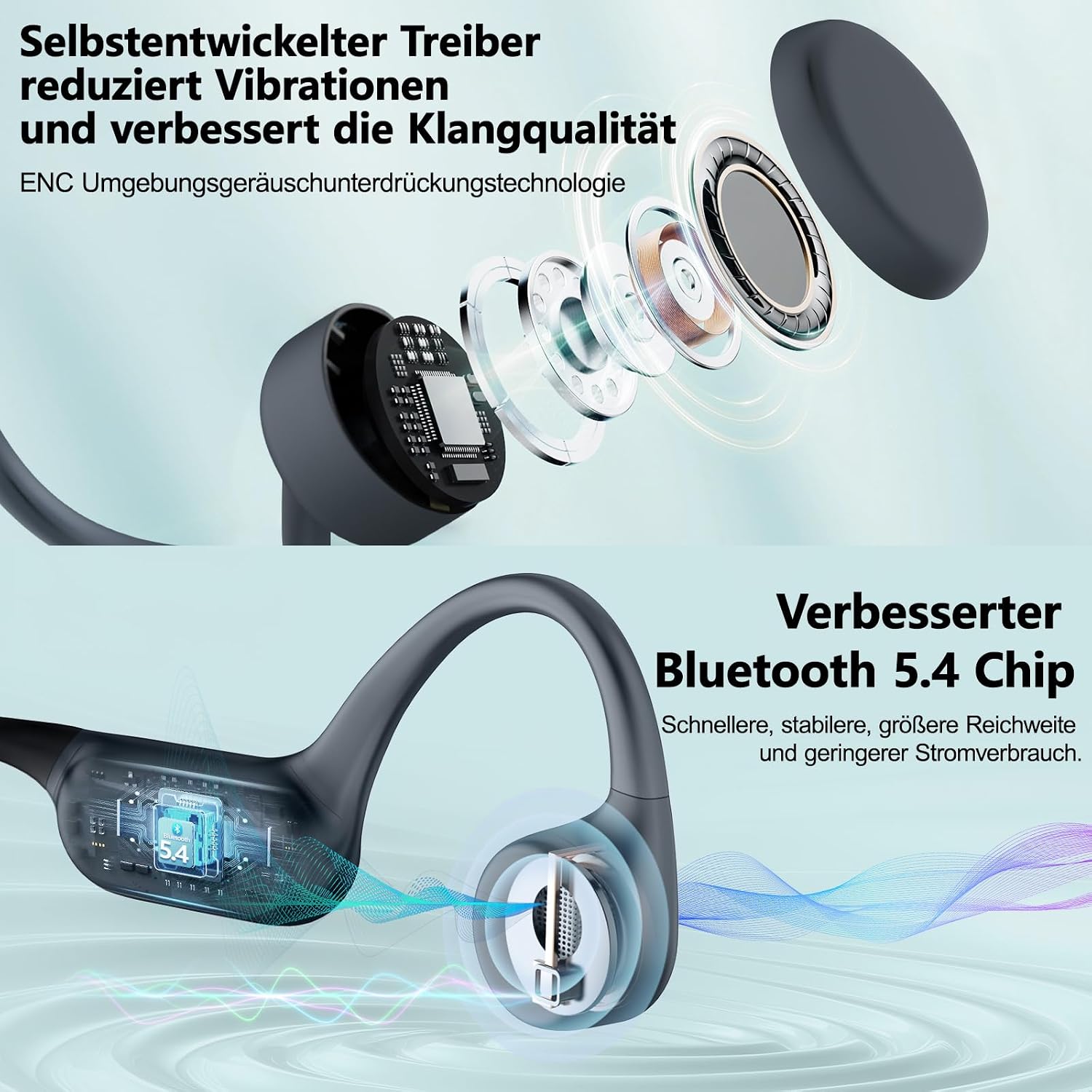 Thumbnail 4 de Kopfhörer Schwimmen – Knochenschall Kopfhörer mit Bluetooth 5.4, MP3-Modus und 32 GB Speicher