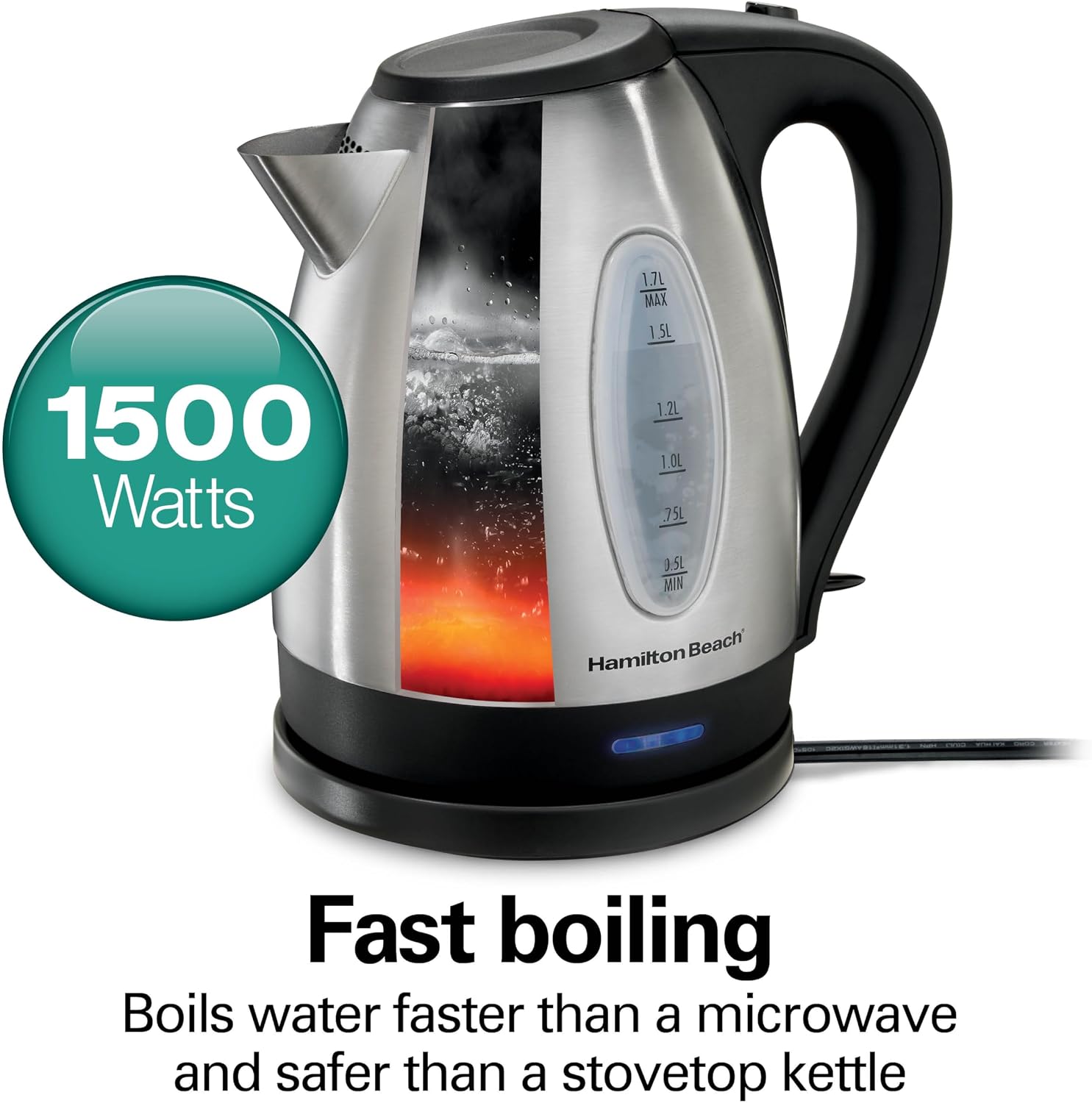 Detalle 2 de Hamilton Beach 40880 Electric Kettle 1.7L 🍵