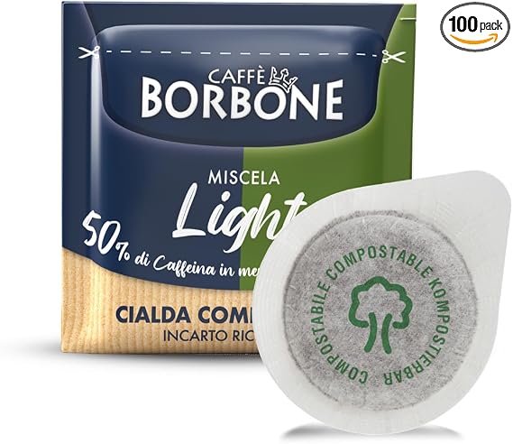 Detalle de Caffè Borbone Cápsulas Compostables, Ligera y Menor Cafeína