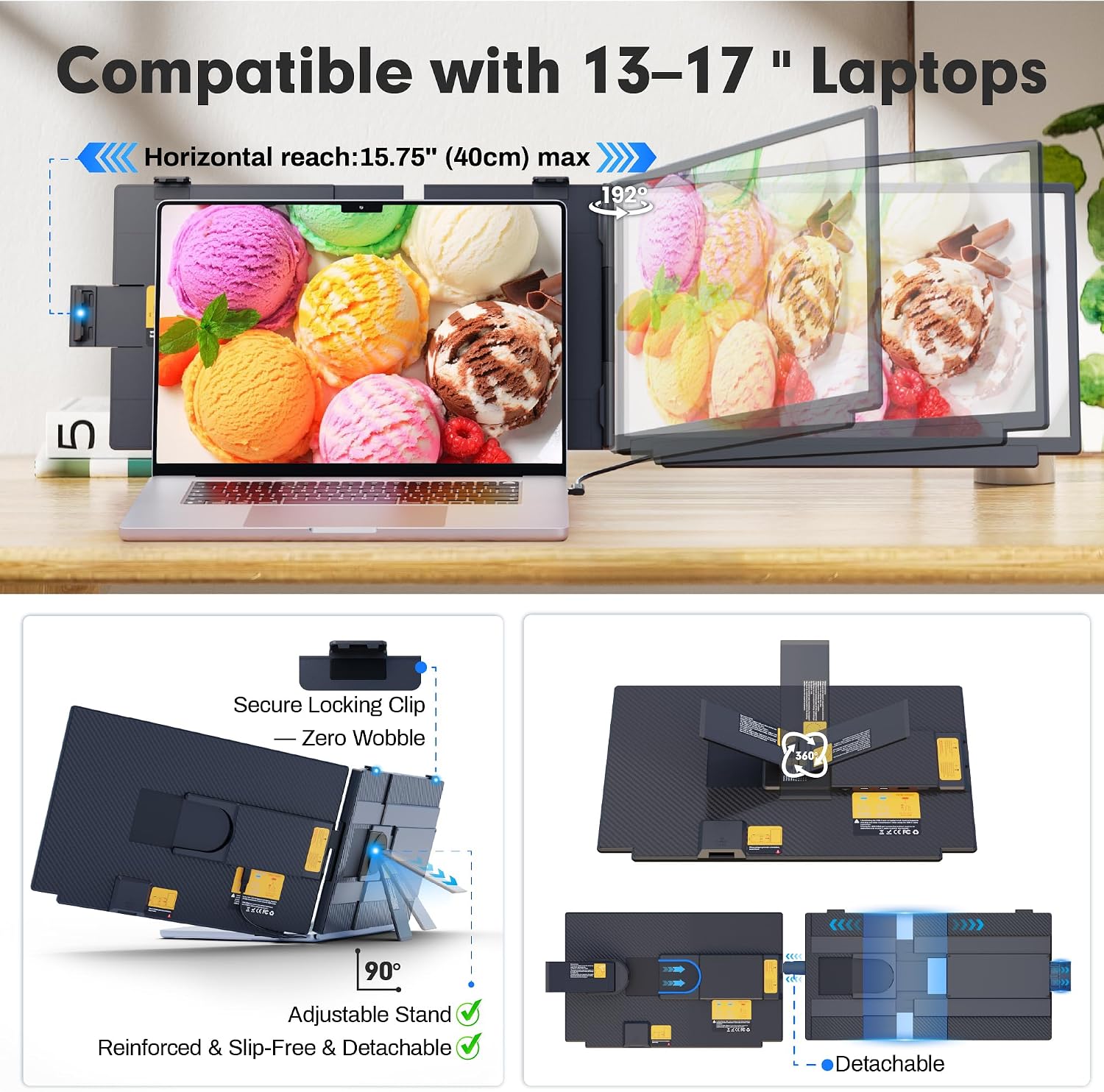Thumbnail 6 de Upgraded 15.6" Laptop Screen Extender with 4-in-1 Modes