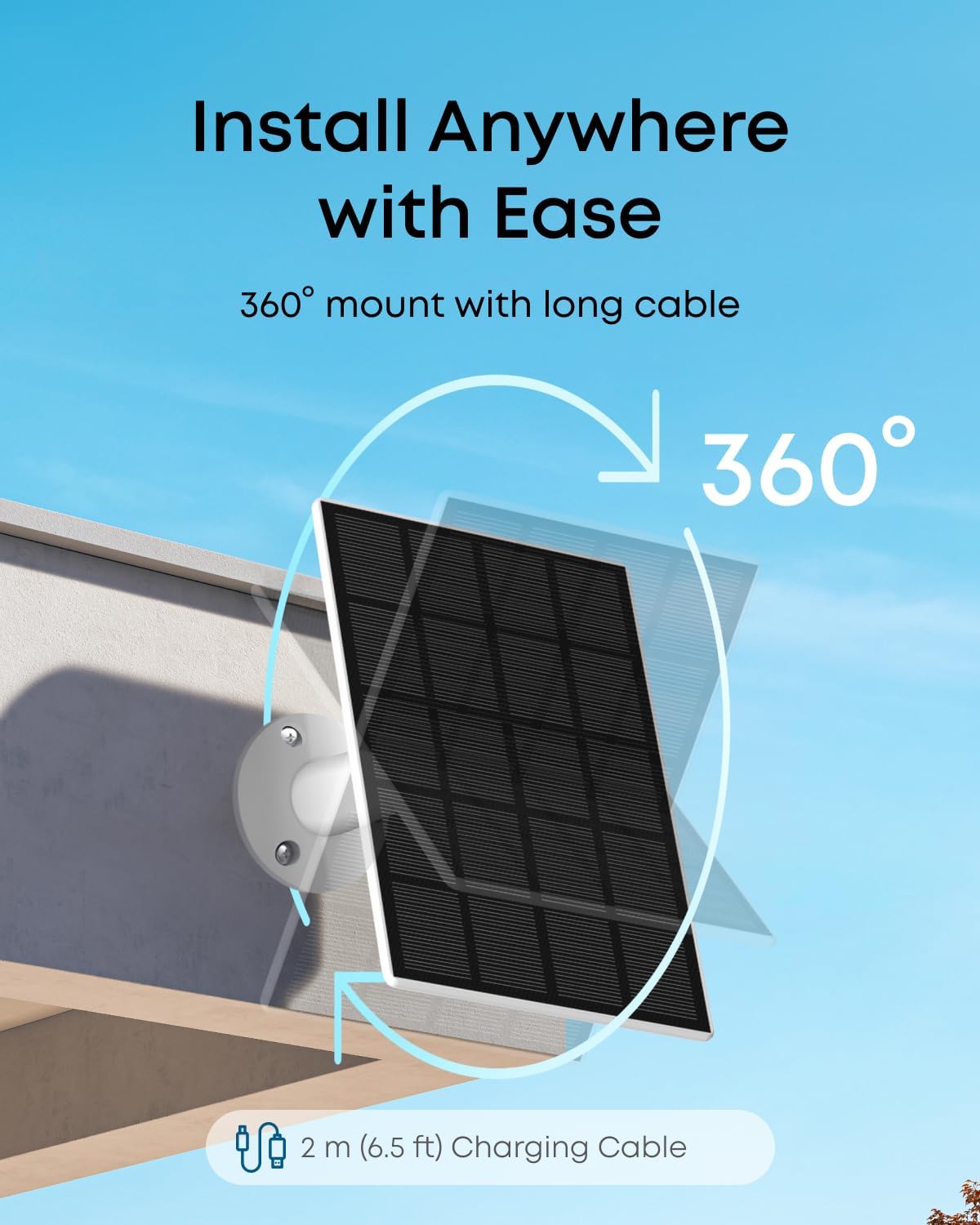 Detalle 2 de eufy Solar Panel (3W) for eufyCams – Compact Outdoor Power, IP65