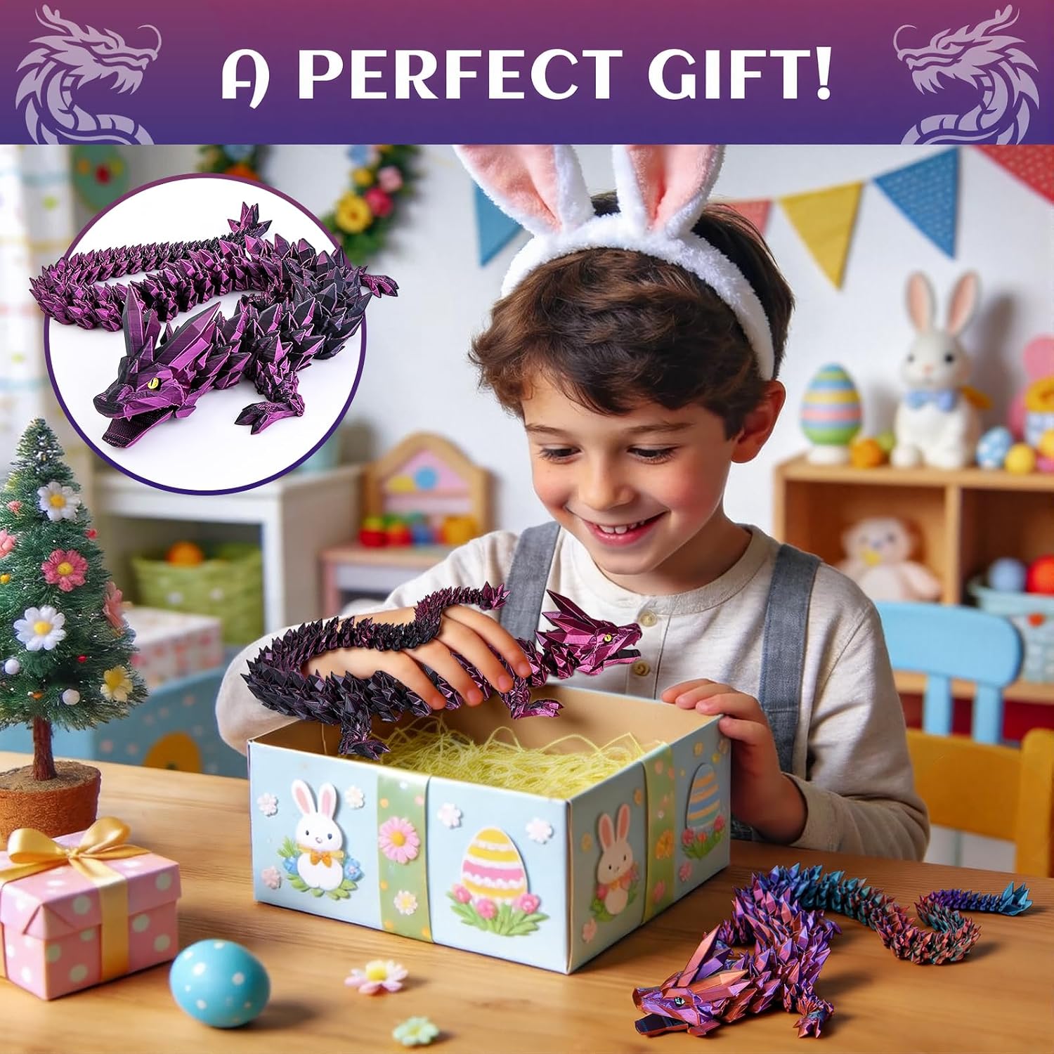Detalle 2 de 24 inch 3D Printed Dragon Toy Fidget