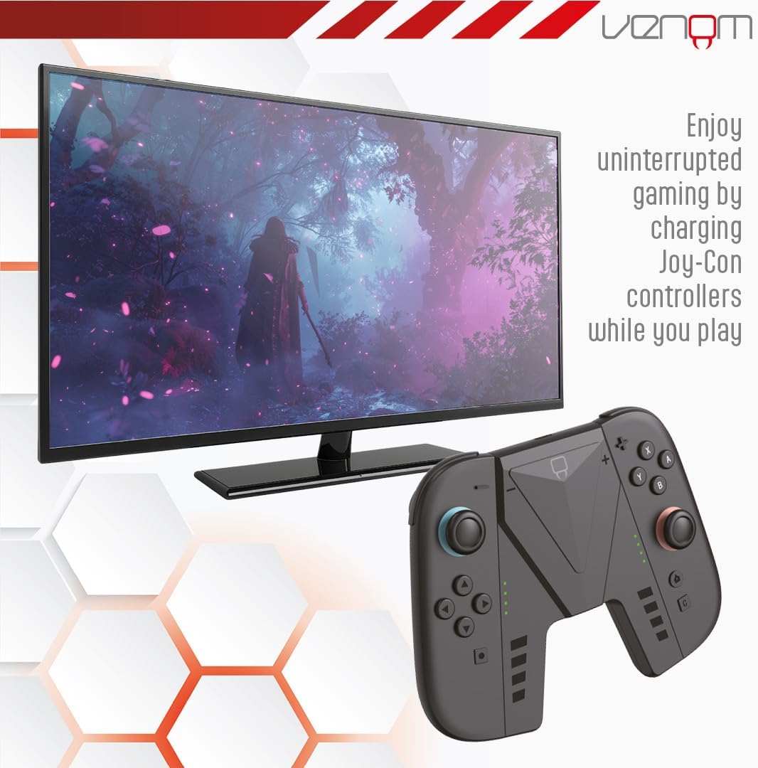 Detalle 2 de Venom Impugnatura Play & Charge per Joy‑Con 2