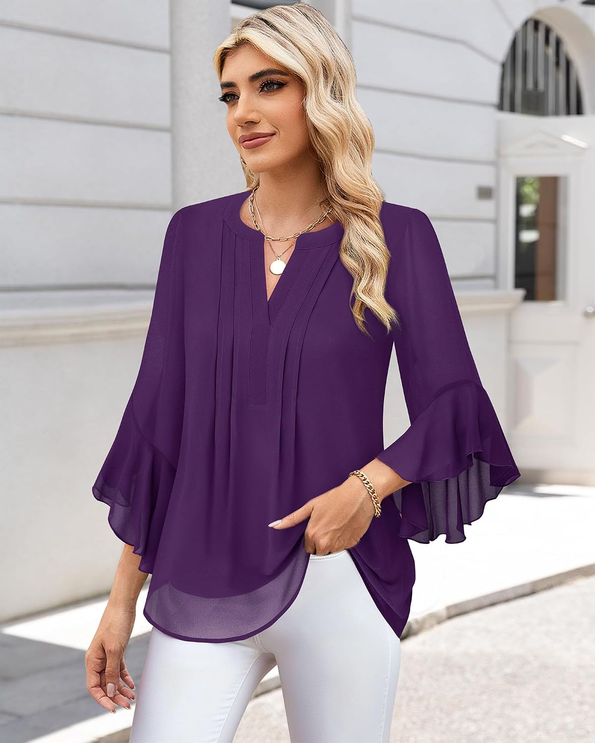 Thumbnail 2 de Timeson Women's 3/4 Sleeve Dressy Casual Top