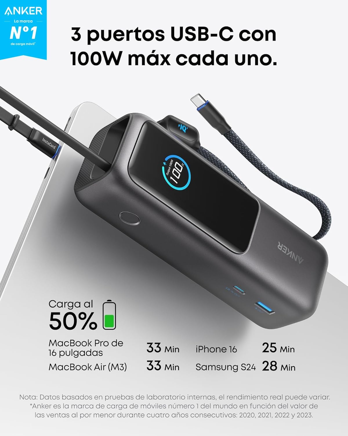 Detalle 2 de Anker Zolo Power Bank 25K 165W