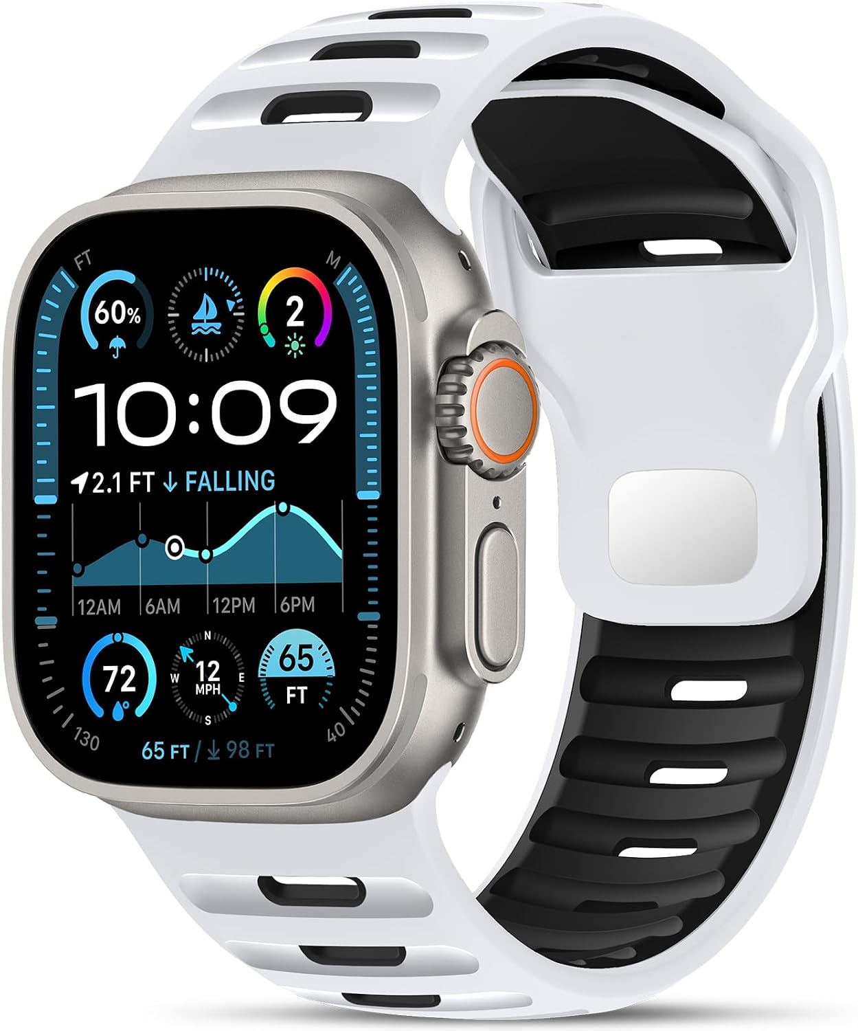Detalle de Higgs Sport Strap Compatible with Apple Watch 49mm silicone band