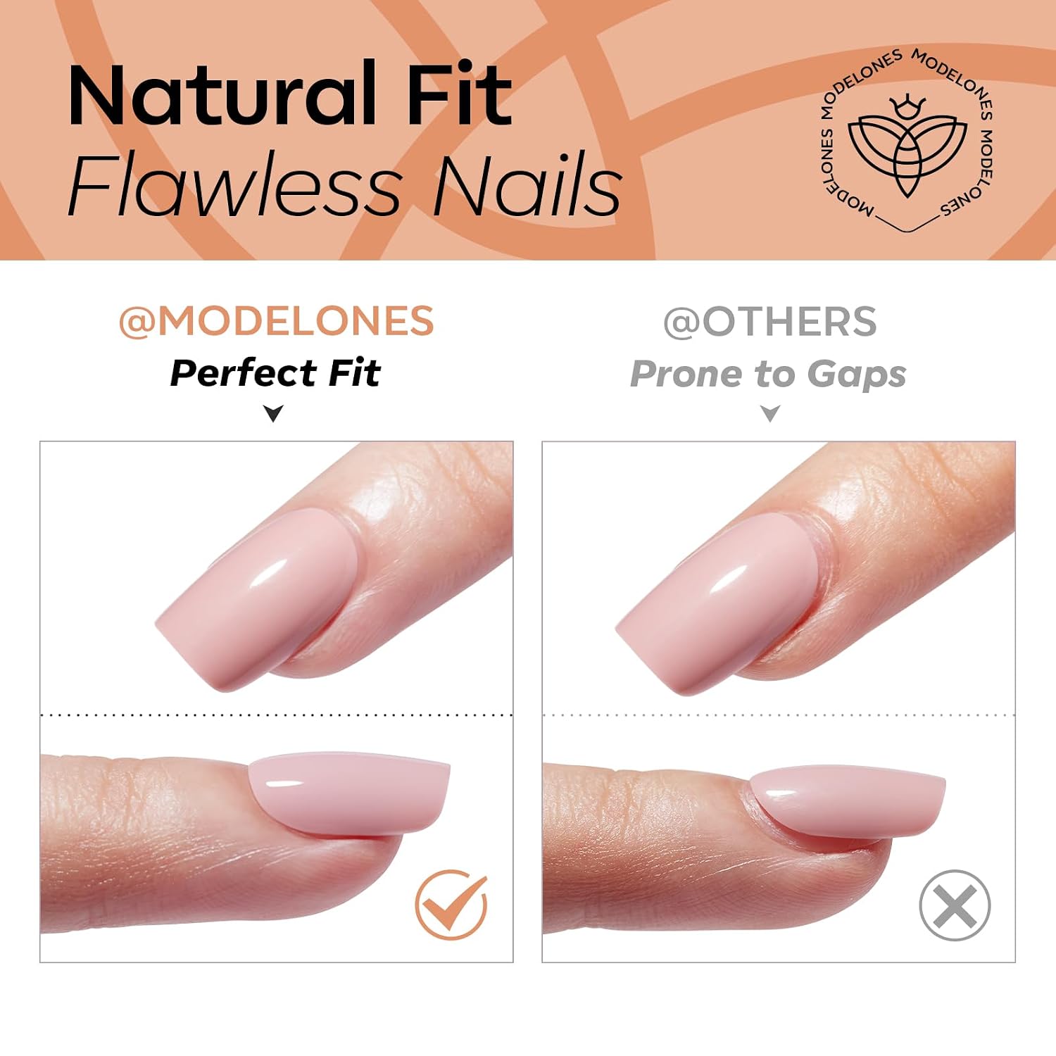 Thumbnail 4 de Modelones Brown Press-On Nails, Short Almond, 32-Piece Kit, 16 Sizes