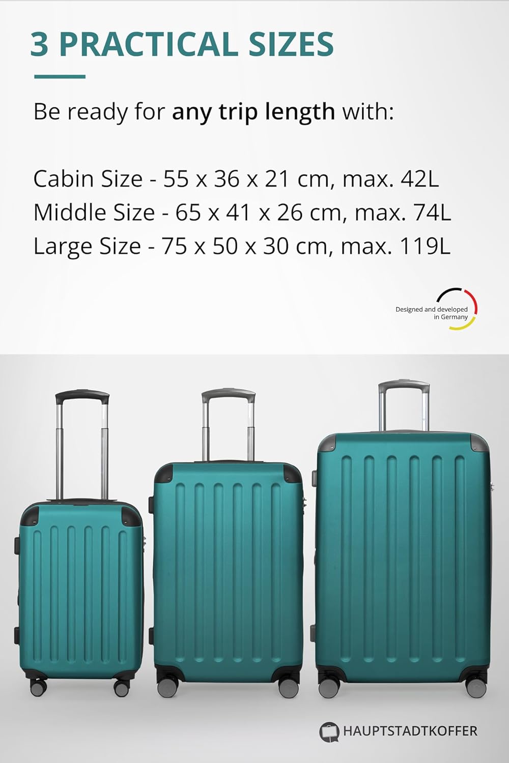 Thumbnail 6 de Hauptstadtkoffer Spree Mittelgroßer Hartschalenkoffer 65 cm (TSA) mit 4 Rollen – Aquagrün