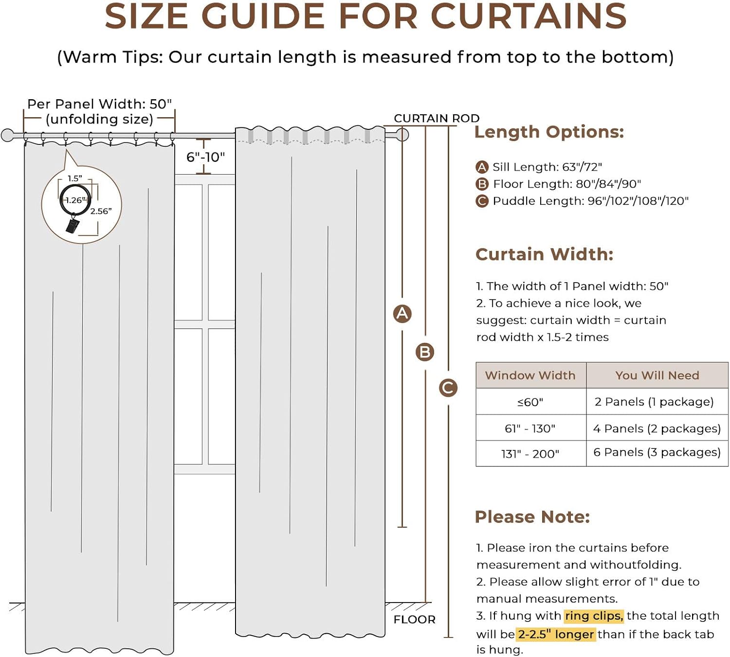 Thumbnail 6 de INOVADAY Blackout Curtains, 120 Inches Long