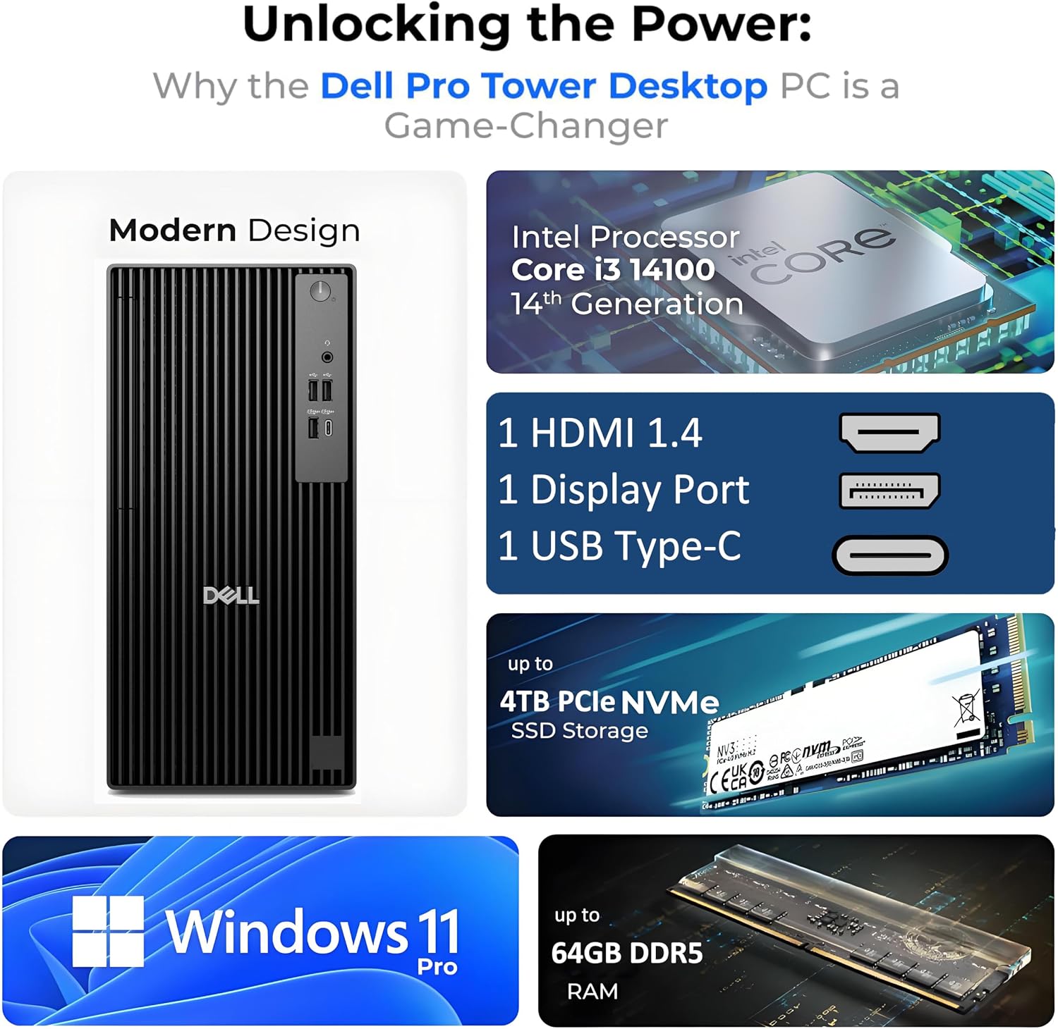 Detalle 2 de Dell desktop PC with 16GB DDR5 RAM