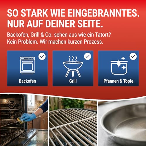 Detalle de Maxxi Clean 1 x 750 ml Gel Paste mit Pinsel – extrastarker Fettlöser für Backofen, Grill und Ceranfeld