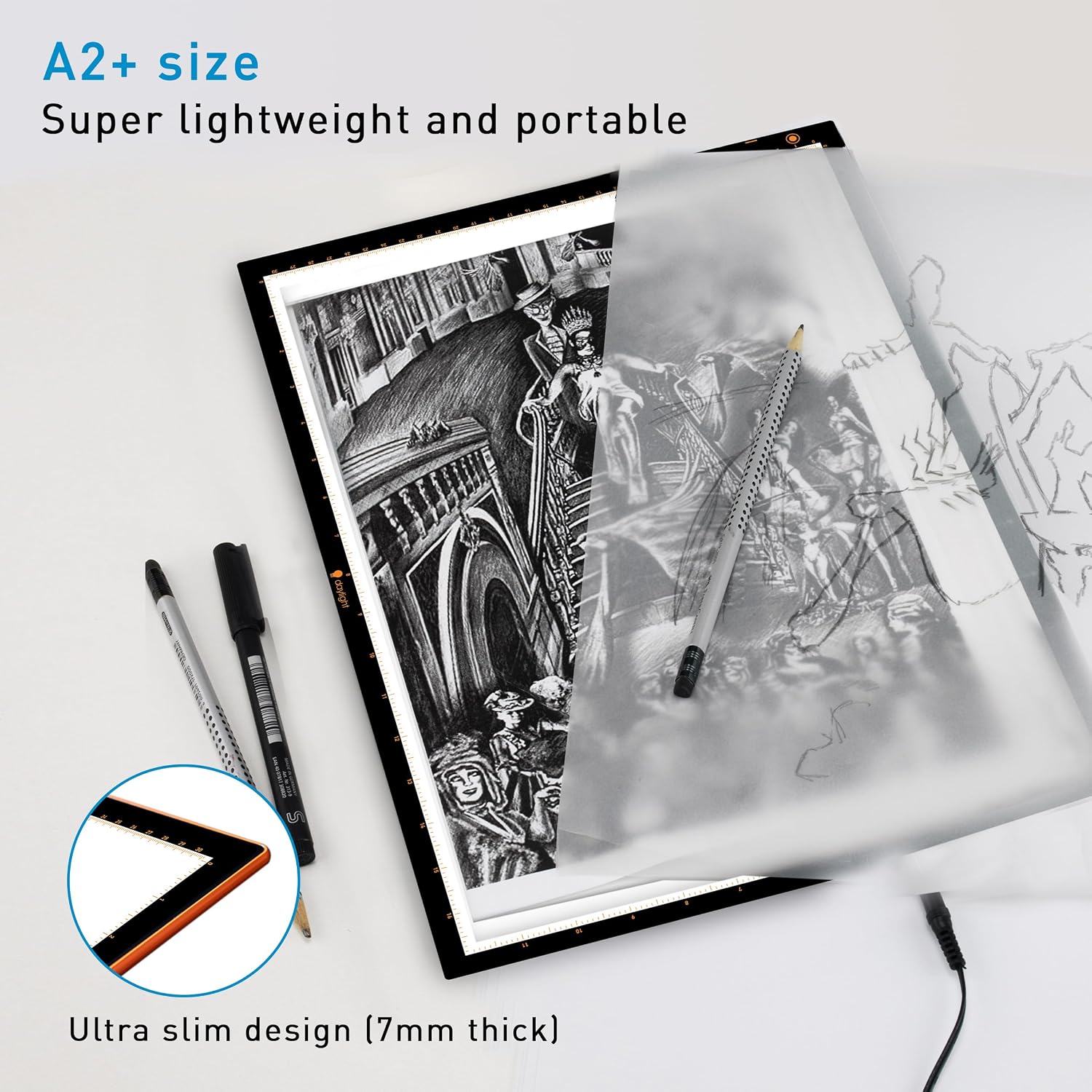 Detalle de Daylight Wafer 3 Light Pad E35153 – podświetlany lightbox A2+ z regulacją LED