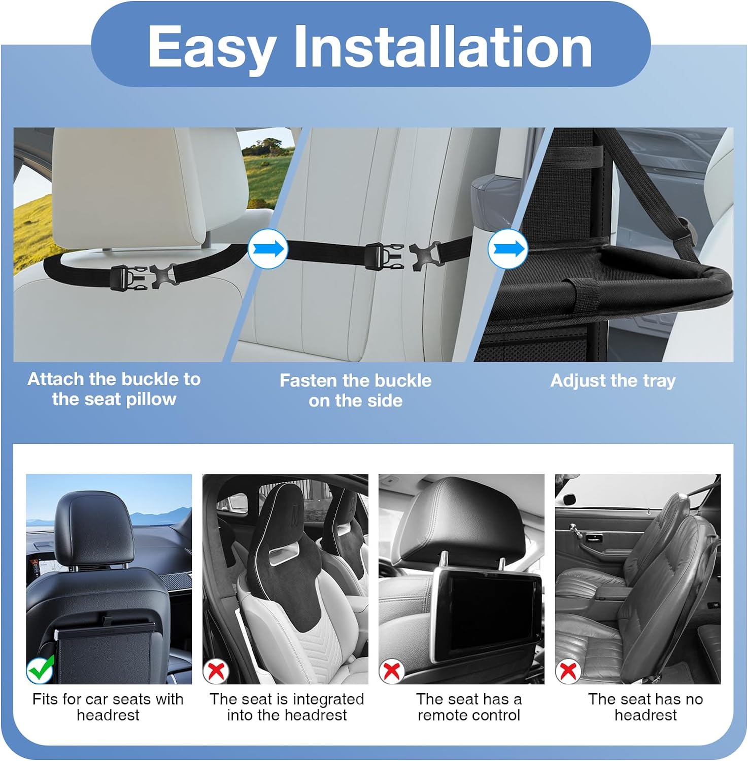 Thumbnail 5 de Oneyus Car Backseat Organizer with Table Tray