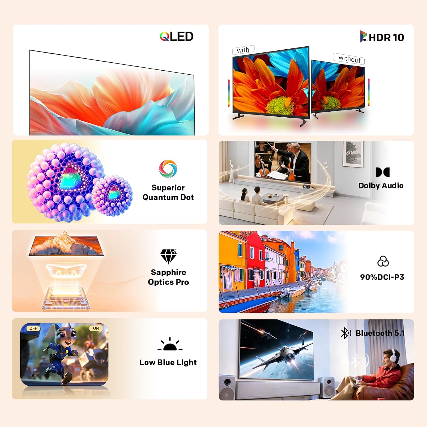 Thumbnail 1 de coocaa 32 Zoll QLED Smart TV (80 cm) – HDR10/HLG, Dolby Audio, 1,5 GB RAM, Bluetooth 5.1, Triple Tuner