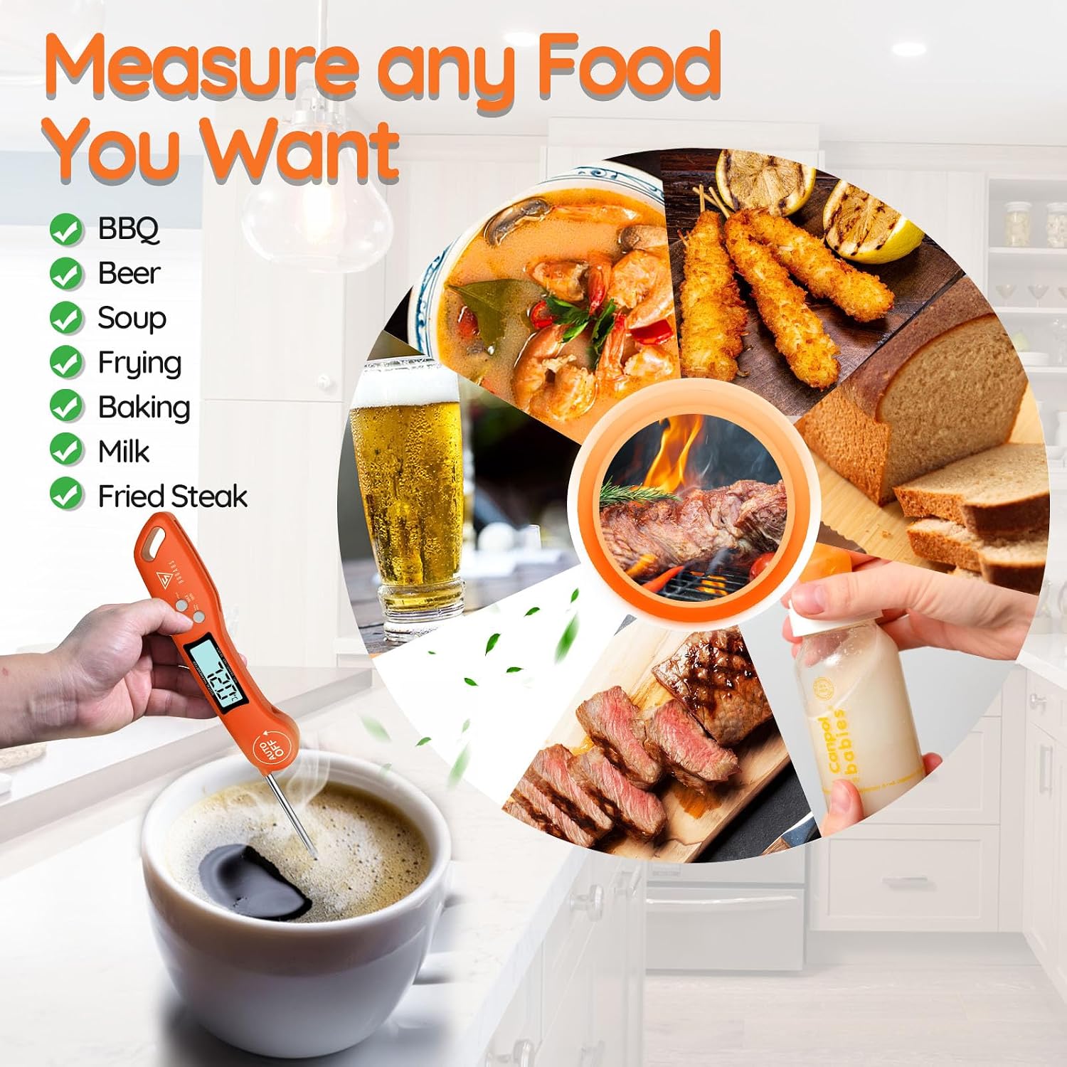 Thumbnail 5 de DOQAUS Food Thermometer – 3-second instant read meat thermometer with backlit LCD