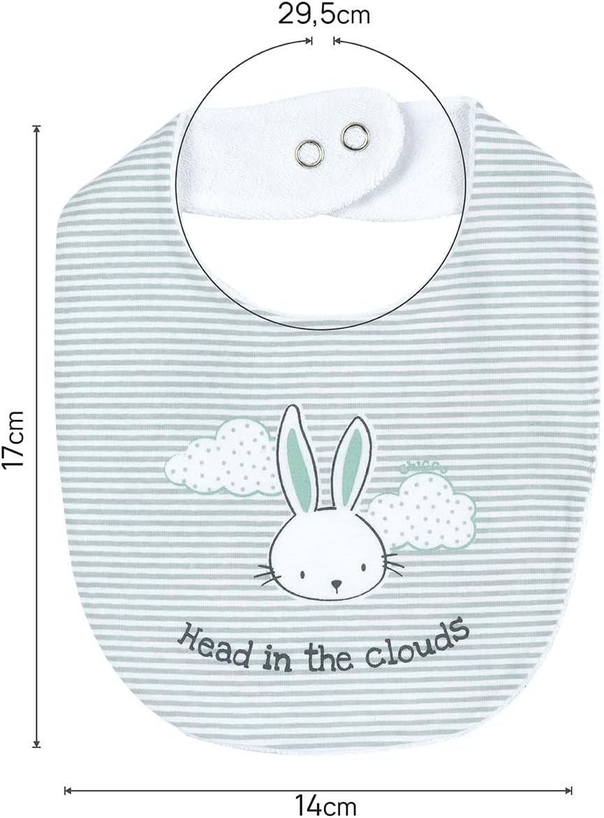 Detalle de Chicco Body Neonato e Neonata, Set di 4 Body a Maniche Corte in 100% Cotone, Unisex 0–24 Mesi