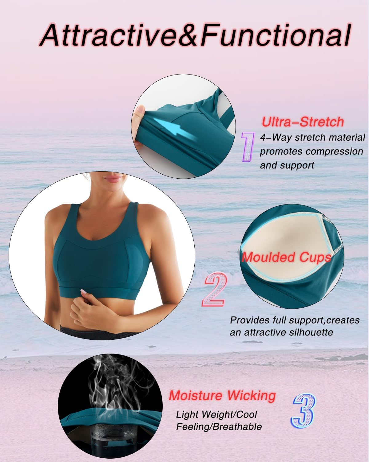 Thumbnail 4 de RUNNING GIRL High Impact Racerback Sports Bra