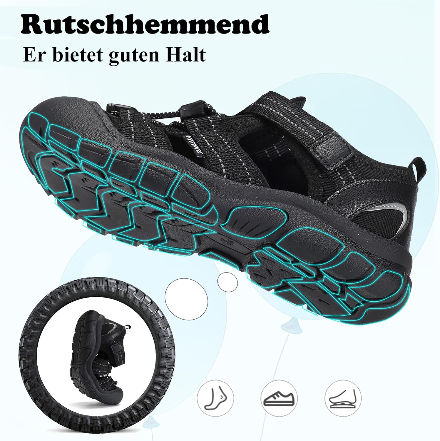 Thumbnail 6 de JMFCHI SPORTS Unisex Kinder Sandalen – breite Zehenbox, atmungsaktiv, leichte Sommerschuhe