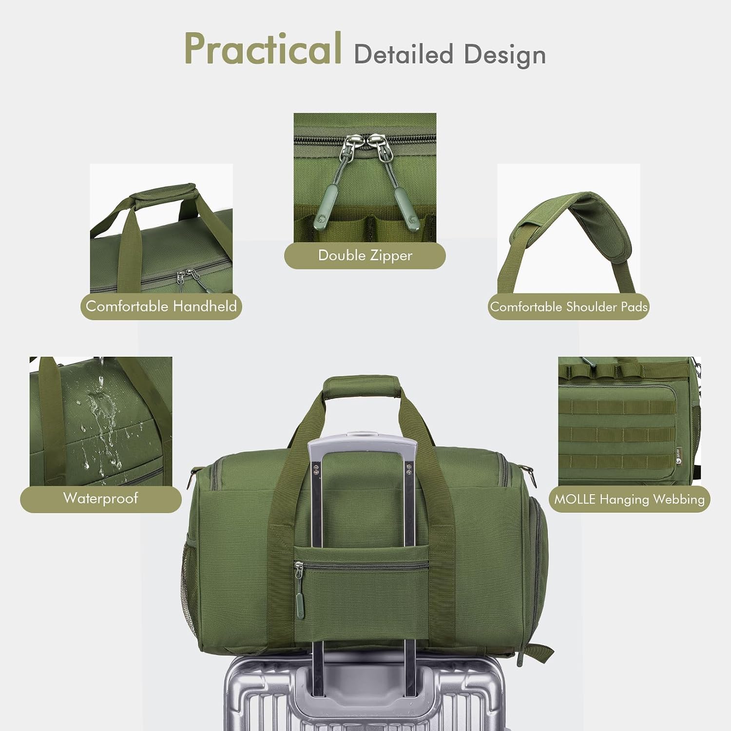 Thumbnail 3 de BAGZY Sac de Sport 40L Vert Imperméable
