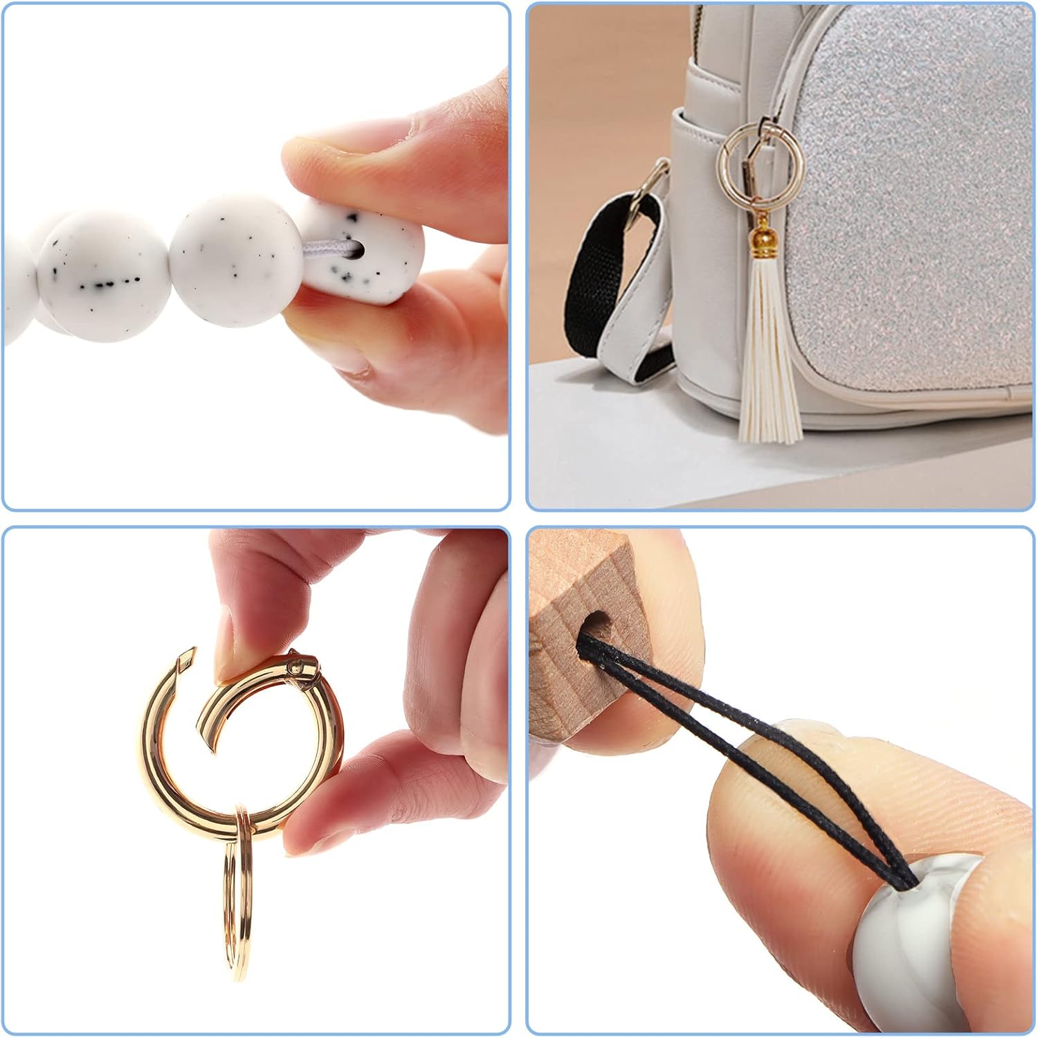 Thumbnail 3 de AOKSUNOVA Schlüsselanhänger Auto Armband – Perlenquaste & Lederquaste