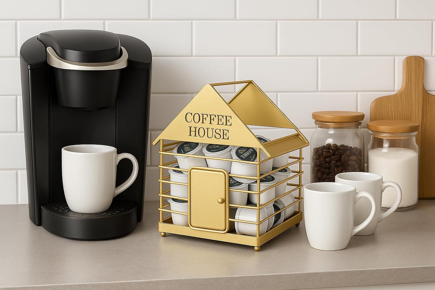 Detalle de Mathuna Goods Coffee Pod Organizer Gold