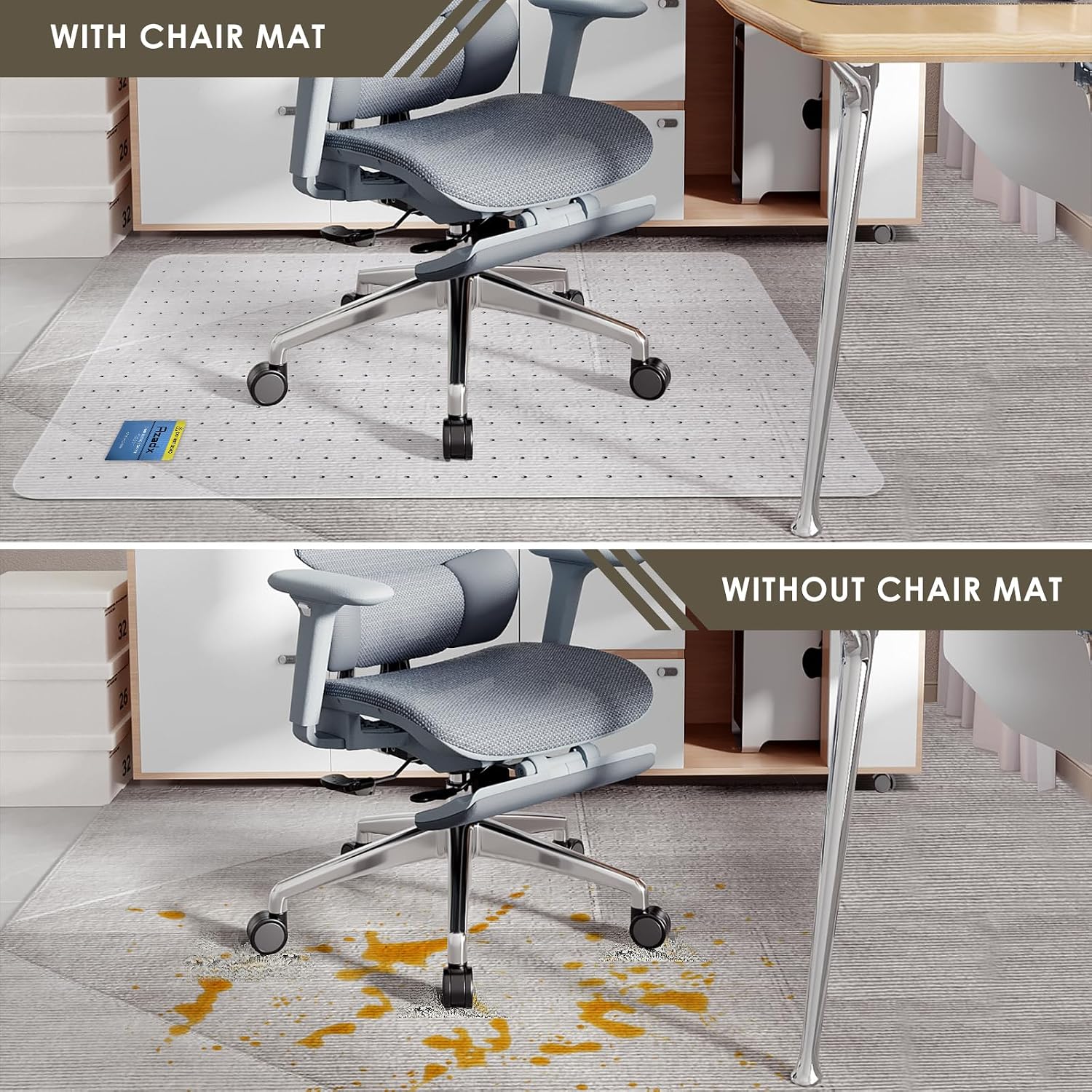Thumbnail 6 de Azadx AZDPET-01 Heavy-Duty Carpet Chair Mat, Clear PET, 32" x 48