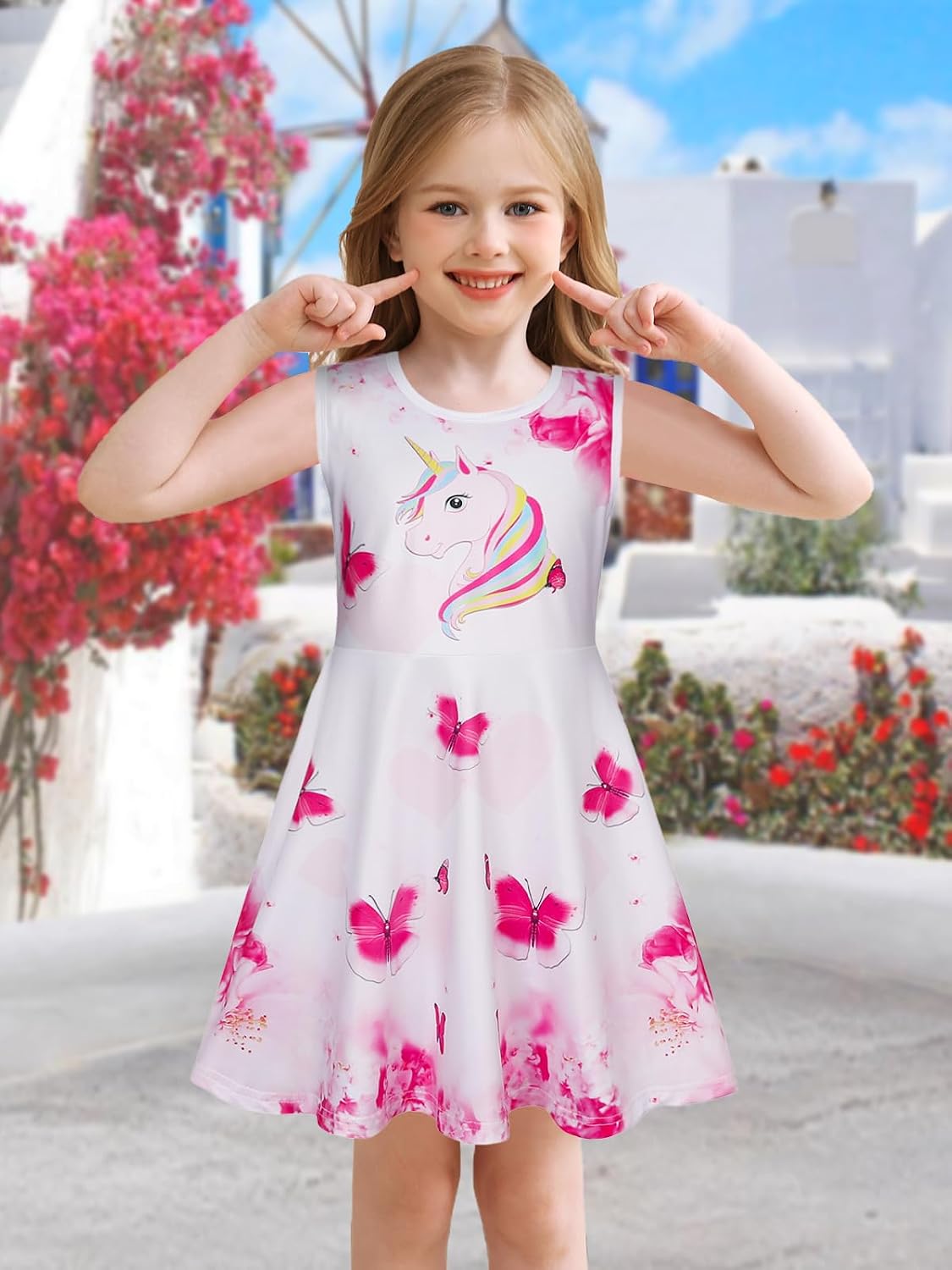 Detalle 2 de Girls Sleeveless Dress, Knee-Length