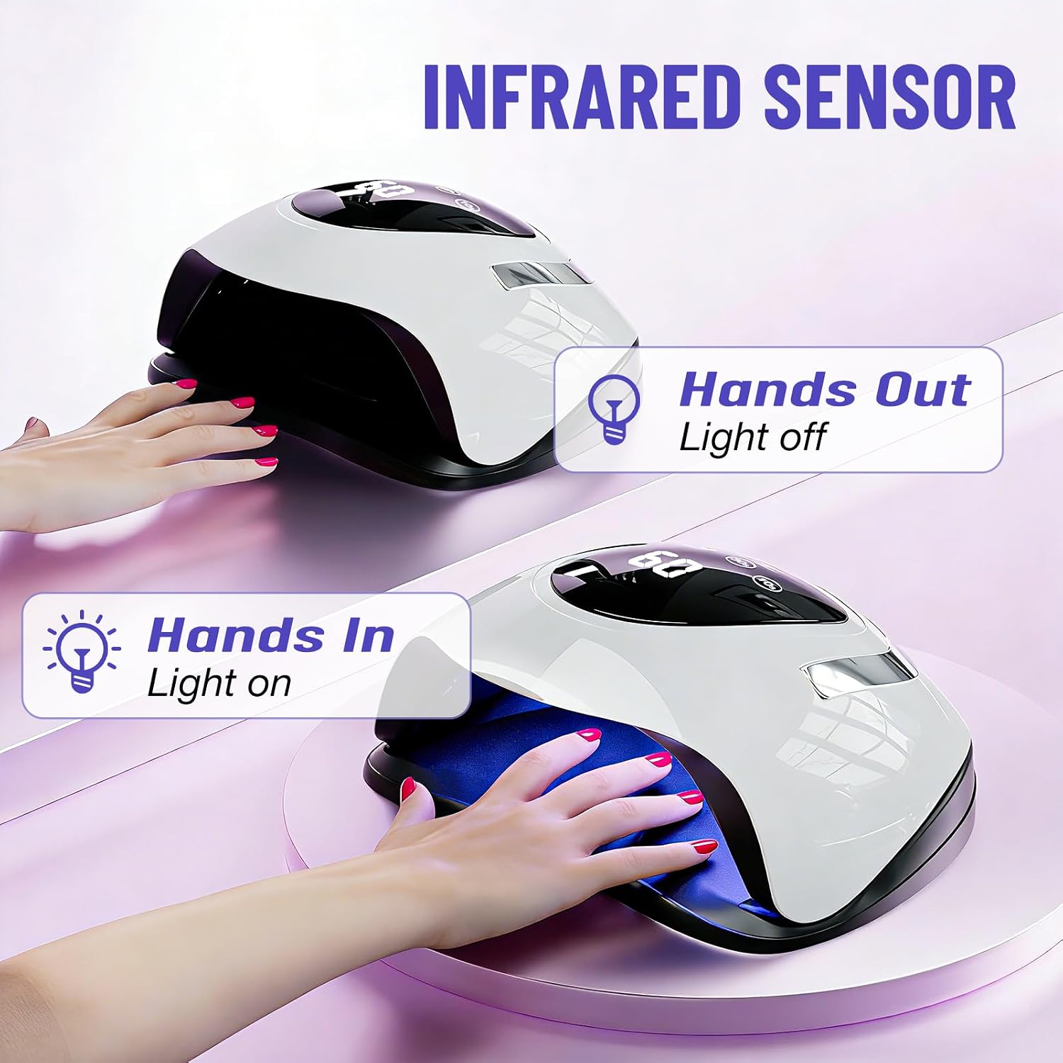 Detalle de LadyMisty 268W UV LED Nail Lamp (57 Beads) with 4 Timer Settings and LCD Touch Display