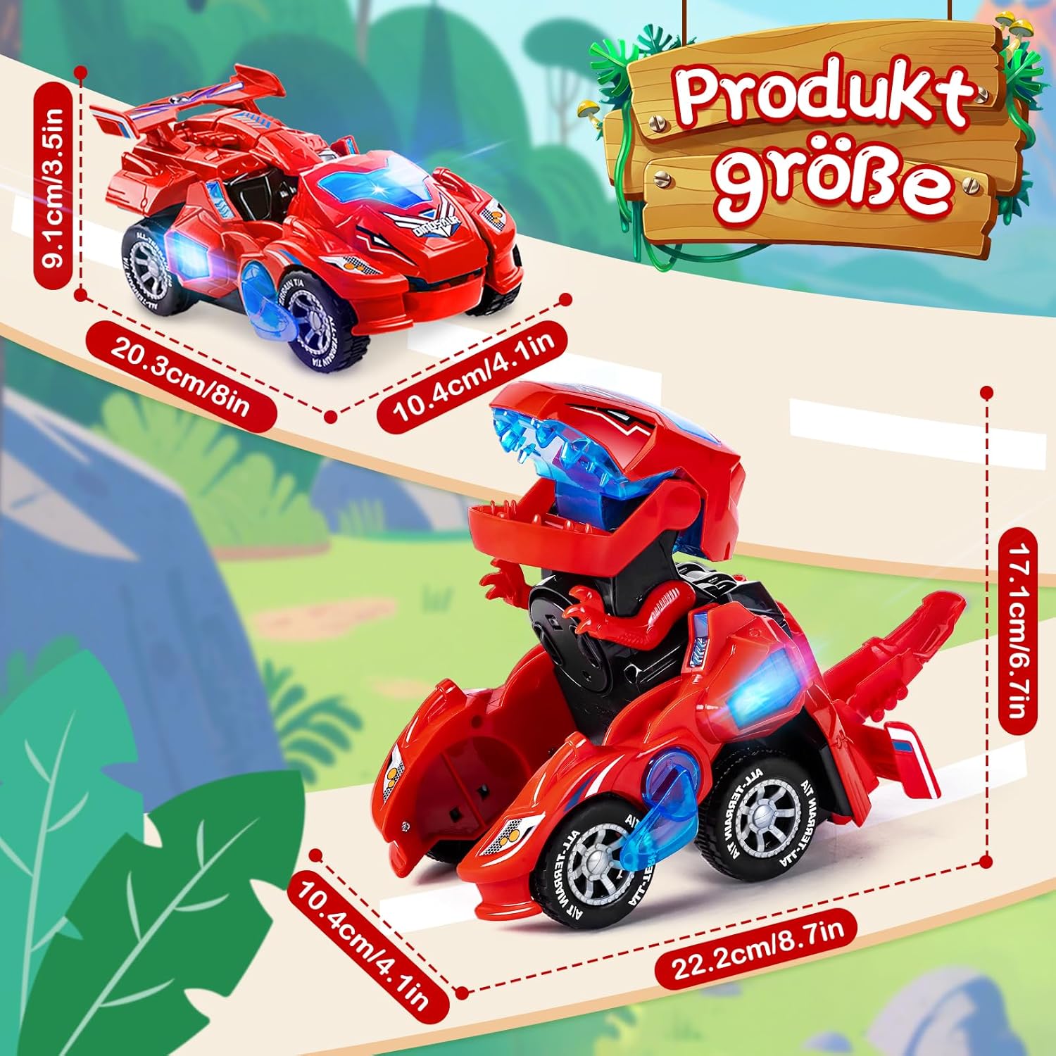 Thumbnail 4 de Yellcetoy Dino Transform Auto 3D Licht