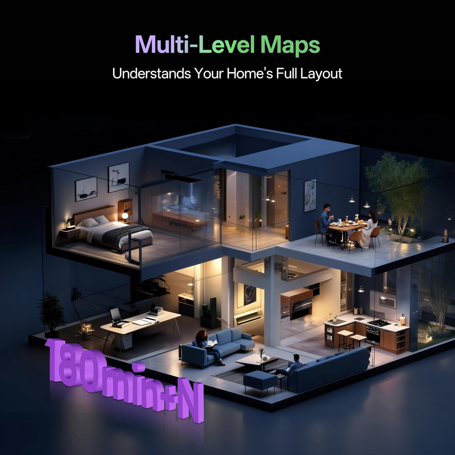 Thumbnail 6 de Vexilar W15 Robot Vacuum and Mop with Multi-Cyclone Docking Station (10000Pa, LiDAR, 5 Maps)