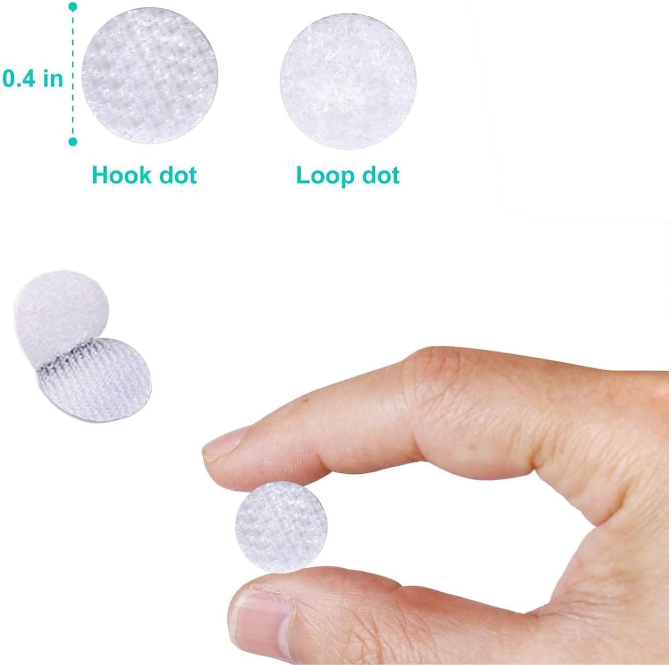 Thumbnail 1 de Hompie 1050W Self-Adhesive Hook and Loop Dots, 10mm, 525 Pairs