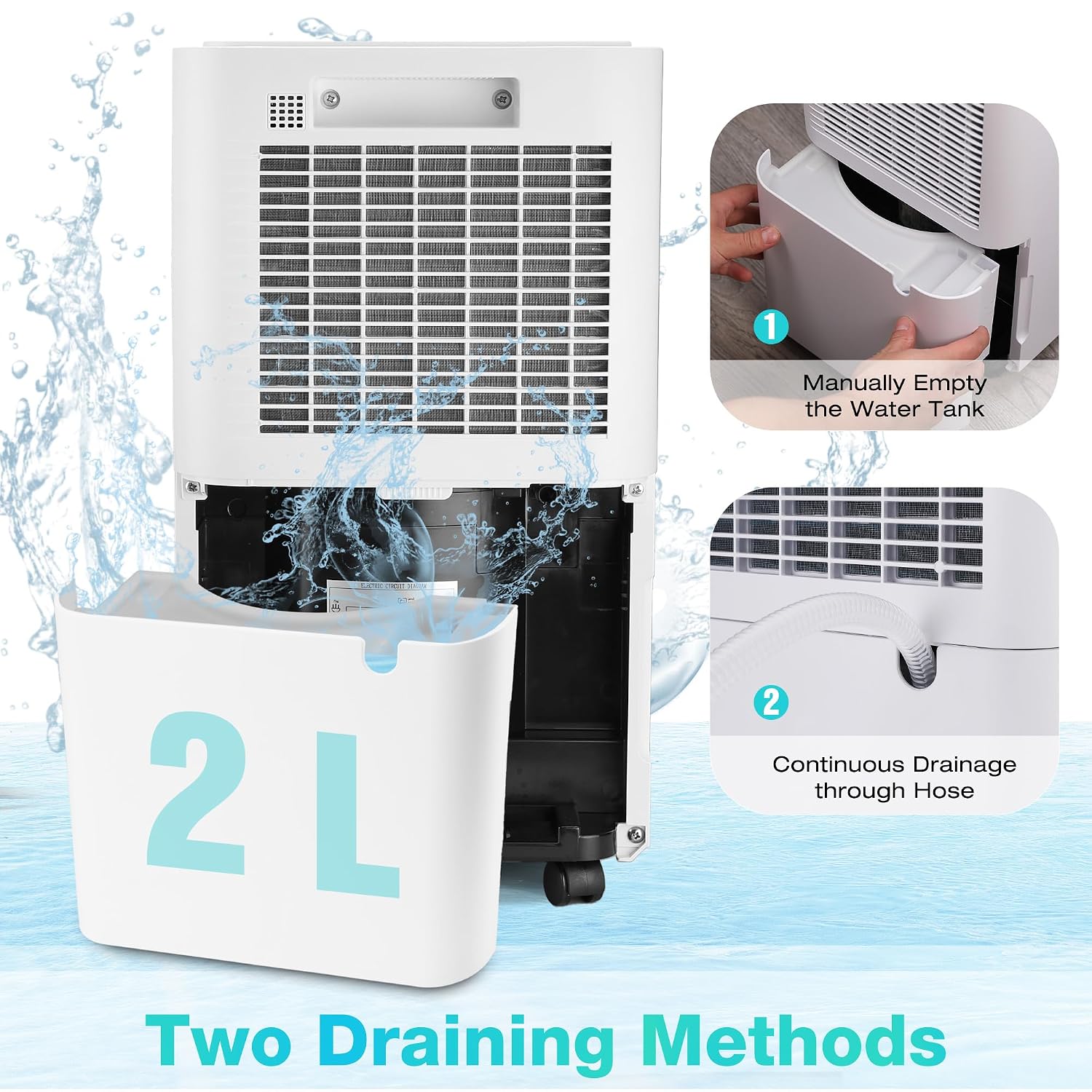 Thumbnail 5 de HAUSHOF 12L/Day dehumidifier with air purification, digital humidity display and 24h timer