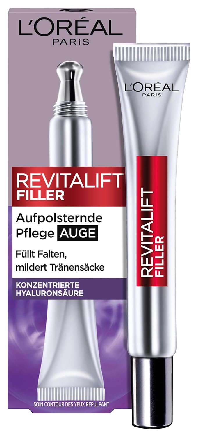 Detalle de L’Oréal Paris Revitalift Filler Augenpflege – Hyaluronsäure‑Konzentration trifft Augenpartie