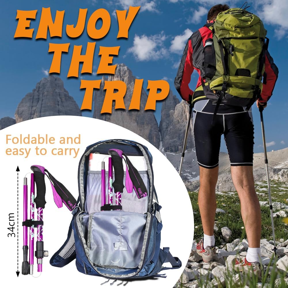 Thumbnail 5 de HOVIN Damen-Walkingstöcke faltbar (105–125 cm) – Trekkingstöcke mit Gummipuffern