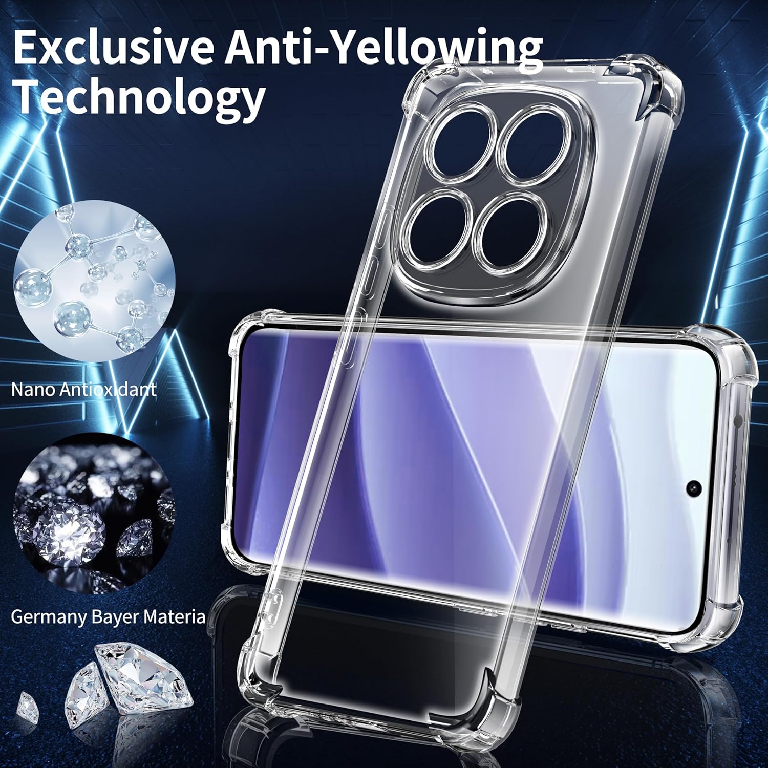 Thumbnail 5 de Tentoki Transparenthülle für Xiaomi Redmi Note 14 Pro 4G – Anti‑Vergilbung, ultradünn, klare TPU