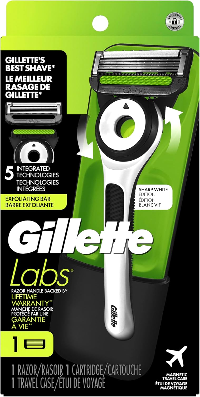 Thumbnail 1 de GilletteLabs Sharp White Edition Razor with Exfoliating Bar, 5 Blades