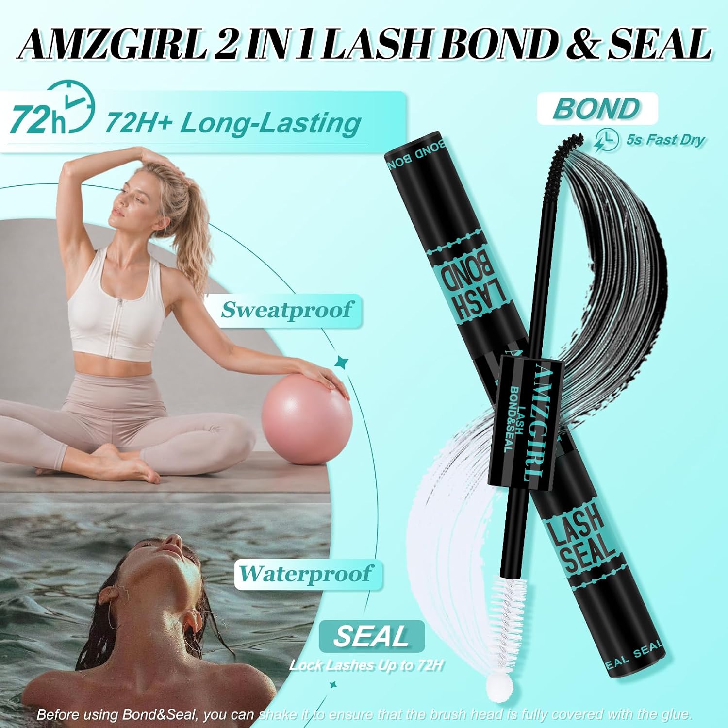 Detalle 2 de AMZGIRL LASH 0763114057505 Black Bond & Seal Lash Glue, 10 ml