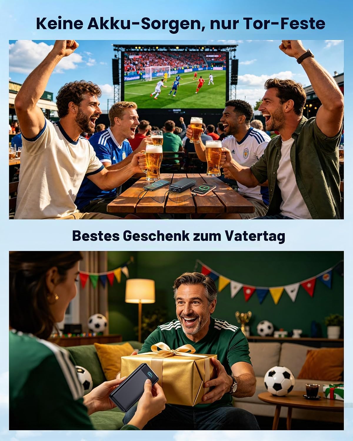 Detalle de Power Bank 27000mAh – USB‑C PD 20W, 4 Ausgänge, 3 Eingänge, LCD Display – kompatibel mit iPhone 17 Serie