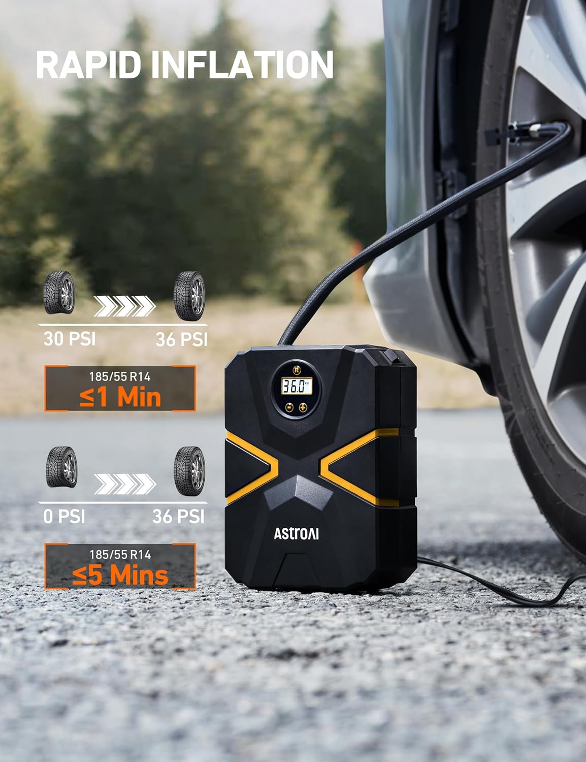 Thumbnail 2 de AstroAI S1 Portable Tire Inflator 150 PSI