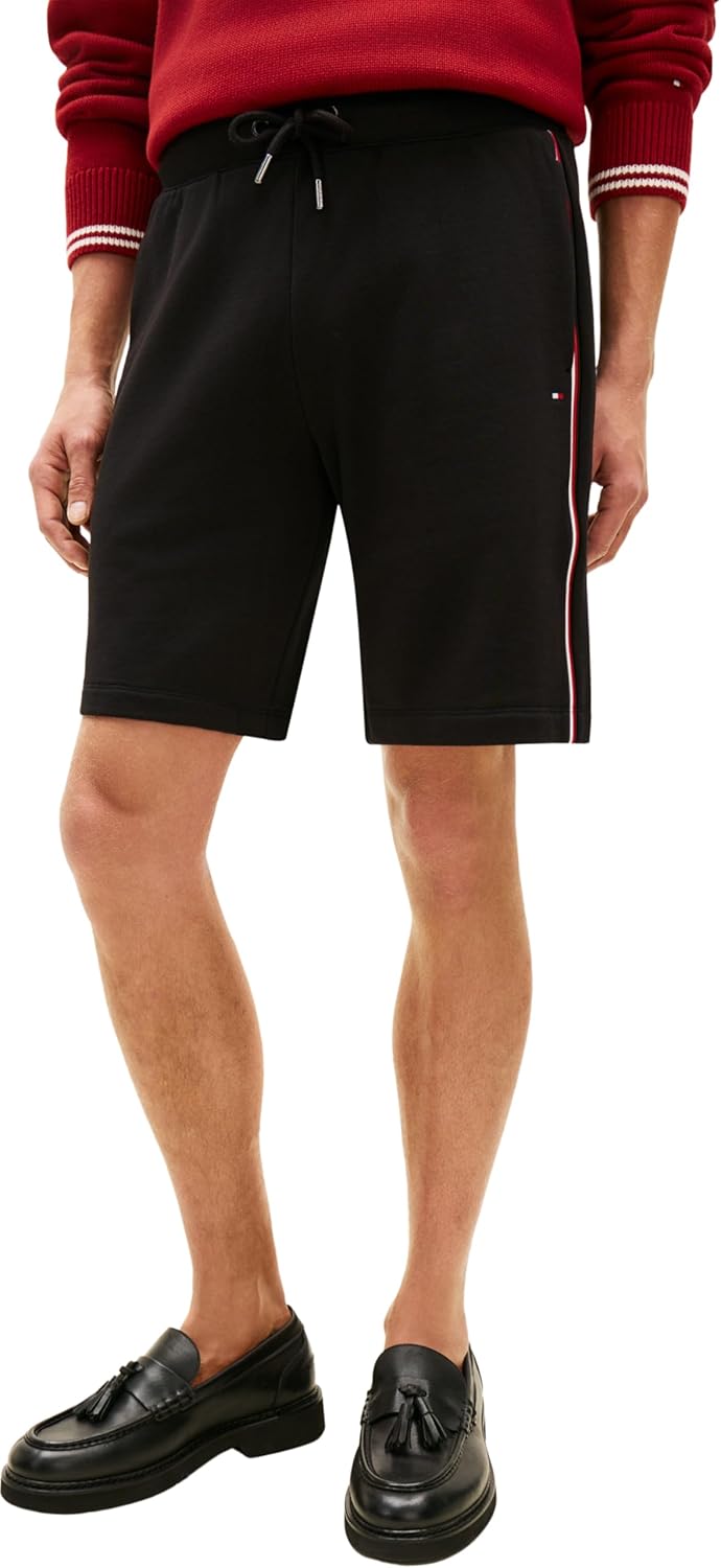 Detalle de Tommy Hilfiger Global Stripe Sweatshort MW0MW42883: pantaloni da tuta uomo con motivo a righe