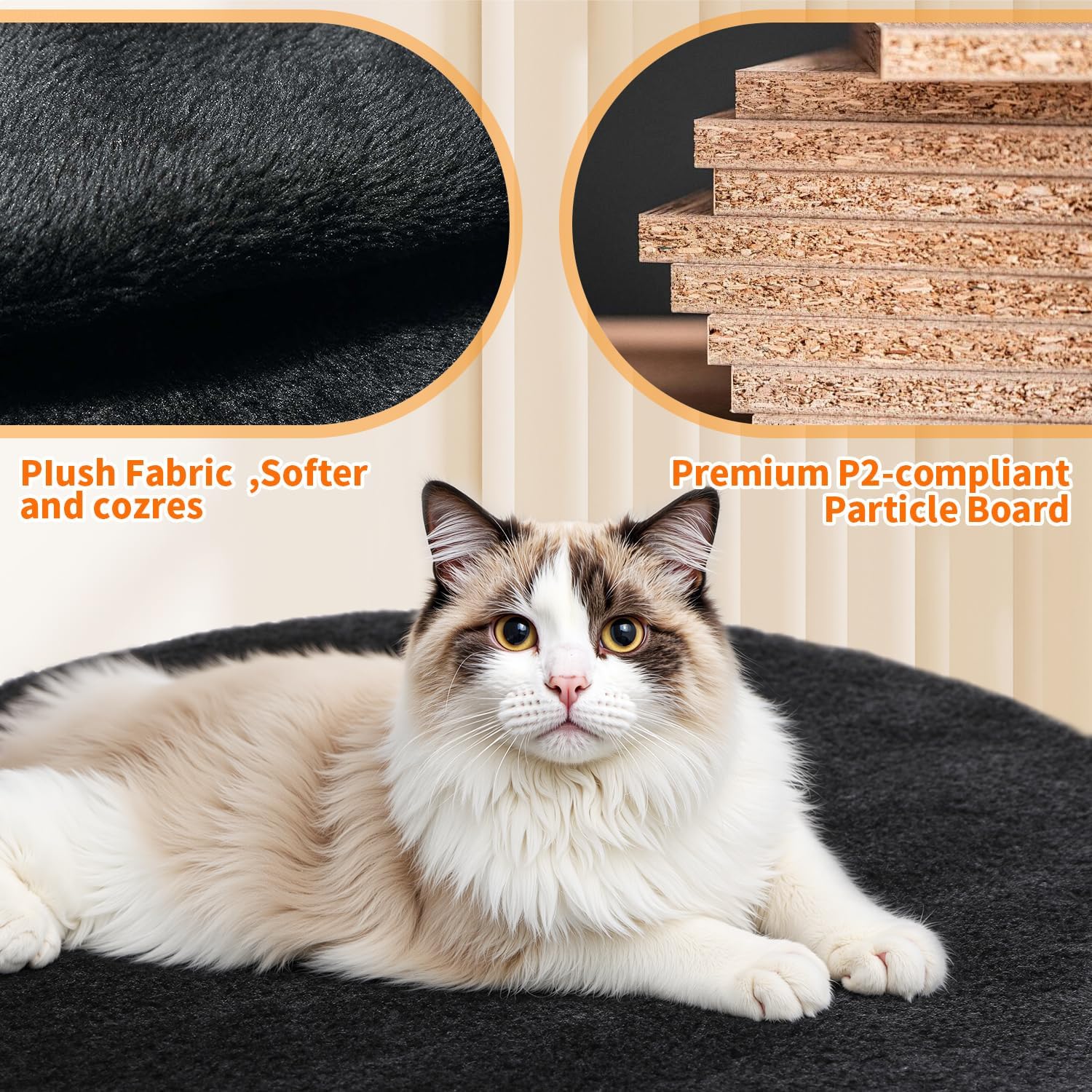 Detalle 2 de FDW Cat Tree 54-Inch Tower with 5 Levels, Sisal Posts and Condos