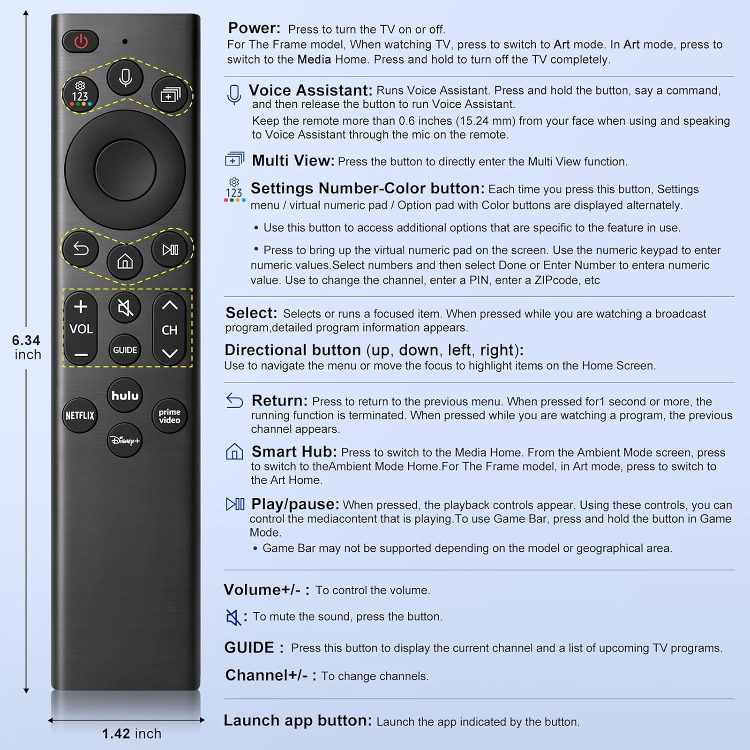 Thumbnail 6 de Samsung Voice Remote Replacement 2-Pack for Frame TVs