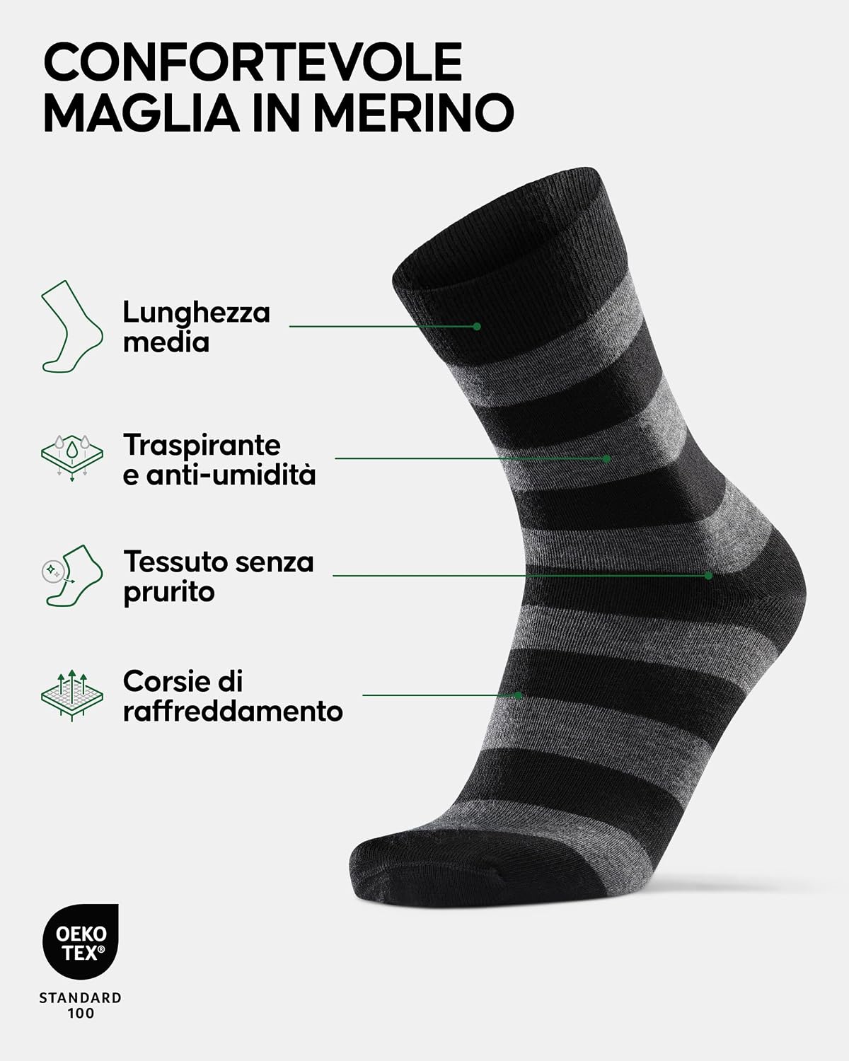 Detalle 2 de DANISH ENDURANCE Calze Trekking in Lana Merino