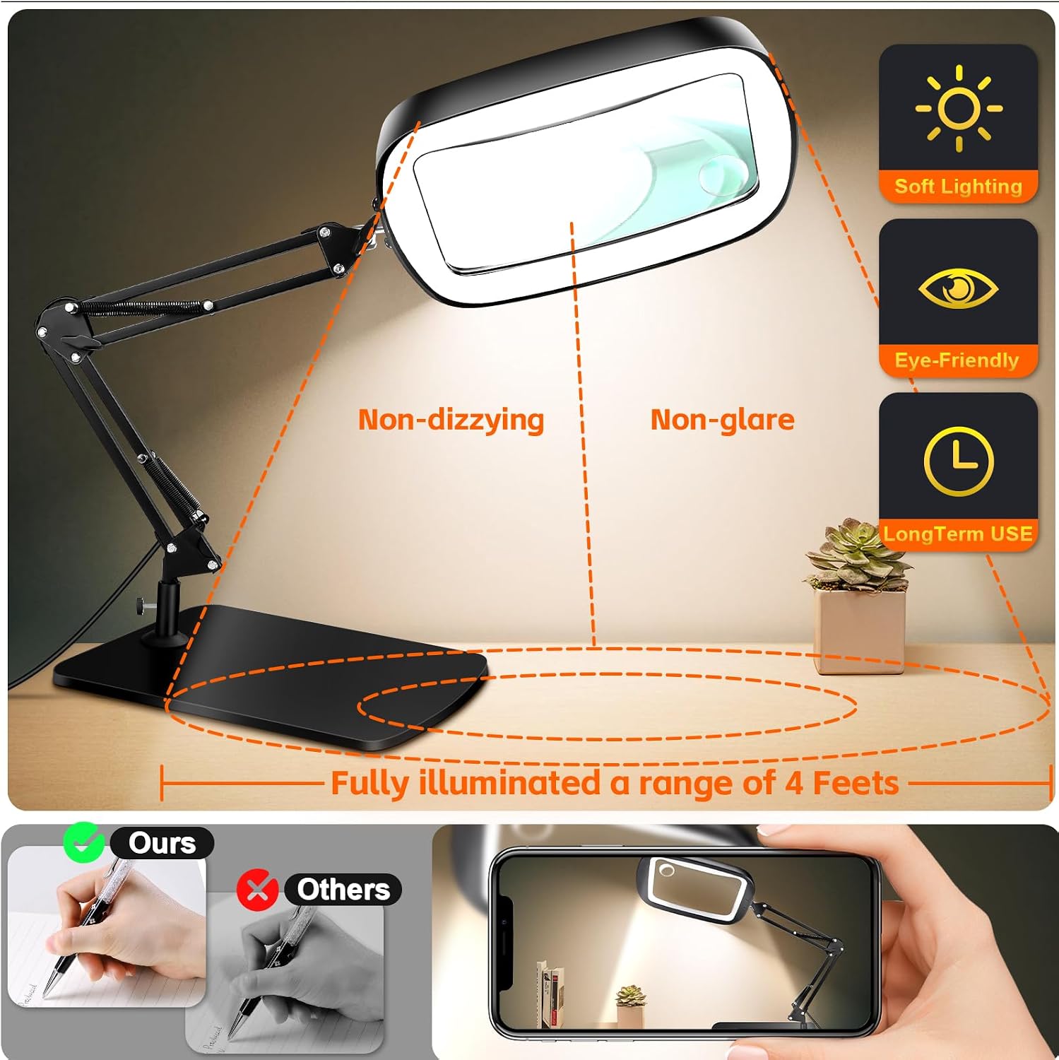 Thumbnail 5 de Lighted Magnifying Glass with Stand, 6-Inch