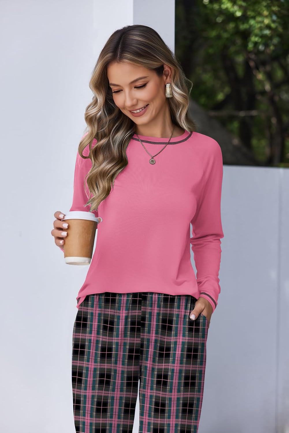 Detalle de Ekouaer Women's Pajama Set