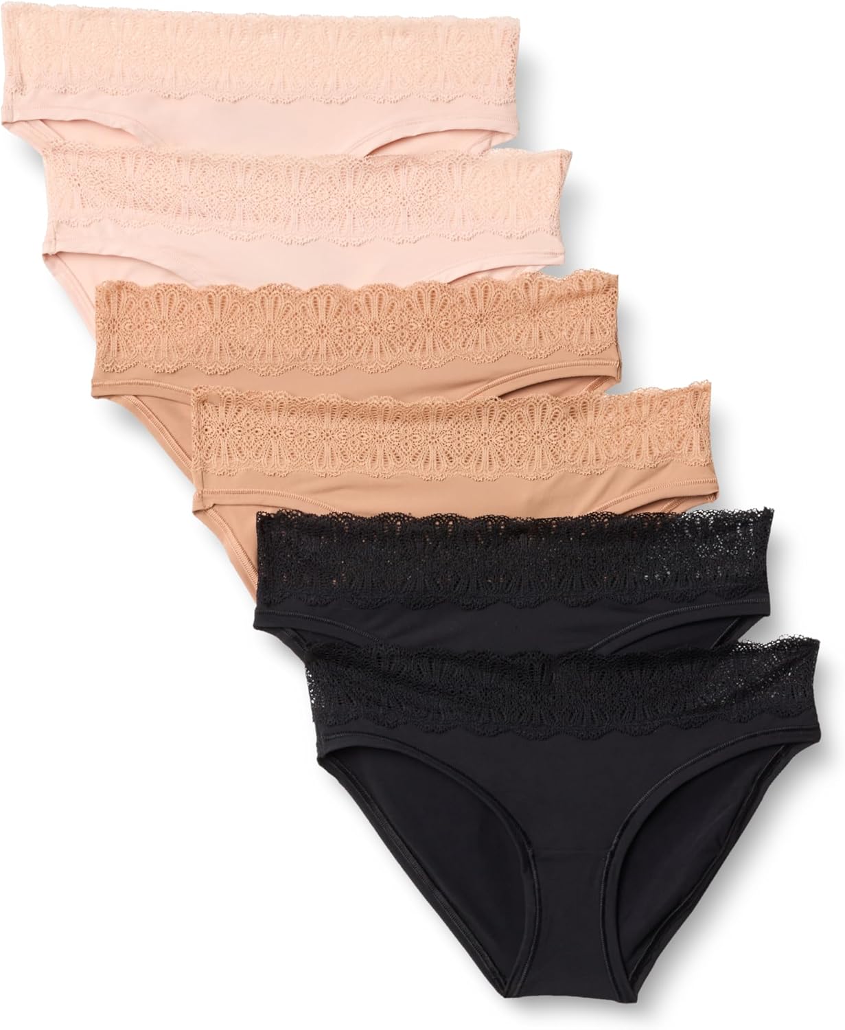 Thumbnail 6 de Amazon Essentials Women’s Peached Microfibre with Lace Trim Bikini Knicker