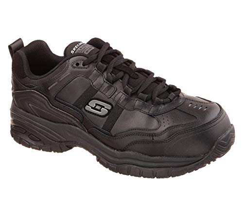Detalle 2 de Skechers Men's Soft Stride Grinnel M Industrial Shoe – Black Leather/Black Mesh (10 UK)